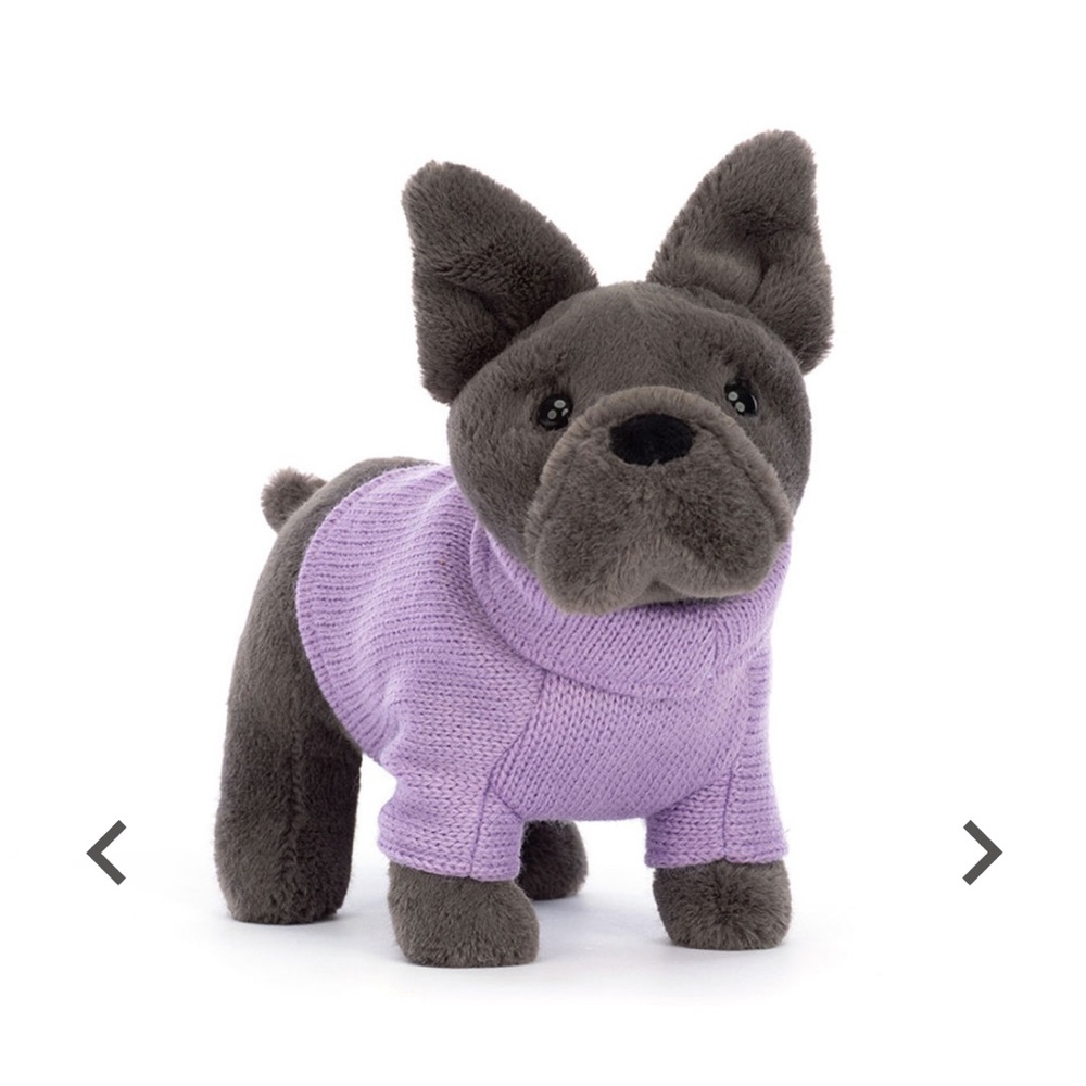 French Bulldog Jellycat purple sweater